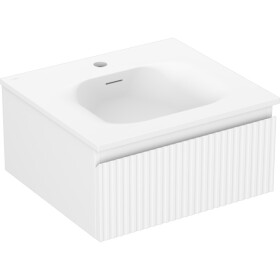 MEXEN/S - Rivel koupelnová skříňka 50 cm s umyvadlem Vela, 1 šuplík, reliéf , bílá mat 91A20-05023-1-BF01-W23M01