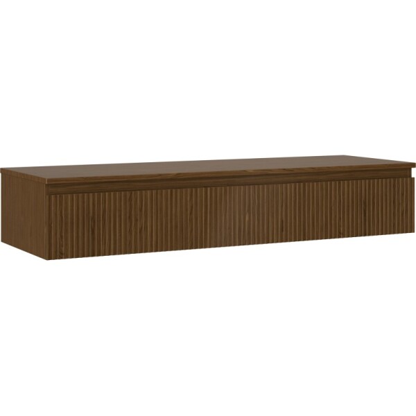 MEXEN/S - Rivel koupelnová skříňka pod umyvadlo 140 cm s deskou, 1 šuplík, reliéf , ořech 91A20-14023-1-BFC86