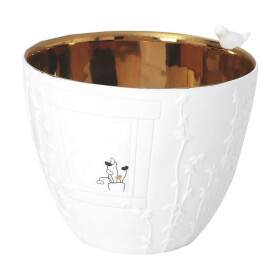 Räder Porcelánový svícen Bird Visit, bílá barva, porcelán