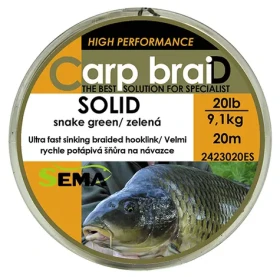 SEMA Pletená šňůra Solid / 10 m / 20 lbs / 9,1 kg