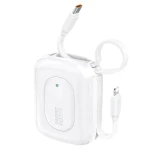 Dudao K32 10000mAh bílá / Powerbanka / s vestavěným kabelem / USB-C / Lightning / 22.5W (198957)