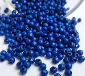 Dřevěné korálky Detoa - tmavě modré - ∅ 4 mm - 10 ks