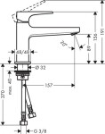 HANSGROHE - Metropol Umyvadlová baterie s výpustí Push-Open, chrom 32502000