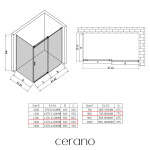 CERANO - Sprchový kout Santoro - pravá - 6 mm - chrom, mléčné sklo - 130x80 - posuvný CER-665842