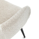 Křeslo "ušák", potah krémová látka, nohy černý kov