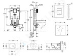 GROHE - Uniset Set předstěnové instalace, klozetu a sedátka ME by Starck, Rimless, SoftClose, tlačítka Skate Cosmo, chrom 38643SET-KM