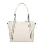 Stylová dámská koženková kabelka na rameno Zita, krémová