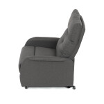 Křeslo polohovací, eletrické, šedá látka.