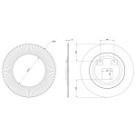 SAPHO - PRIDE STRIP kulaté zrcadlo s LED osvětlením v rámu ø 90cm, bronz PD954