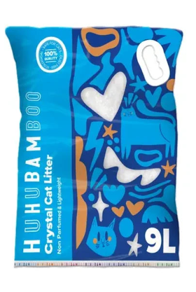 Huhubamboo Podestýlka silikátová pro kočky 9 l / Podestýlka pro kočky / Silikagel / Neparfemovaná