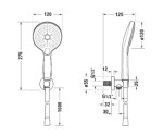 DURAVIT - Sprchy Set sprchové hlavice, kolínka a hadice, 3 proudy, chrom/bílá UV0762001005