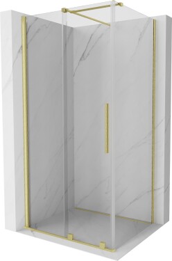 MEXEN/S - Velar sprchový kout 110 x 70, transparent, zlatá kartáčovaná 871-110-070-01-55