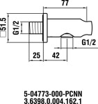 Laufen - Sprchové příslušenství Připojení sprchové hadice s nástěnným držákem City 1/2", chrom HF504773100000