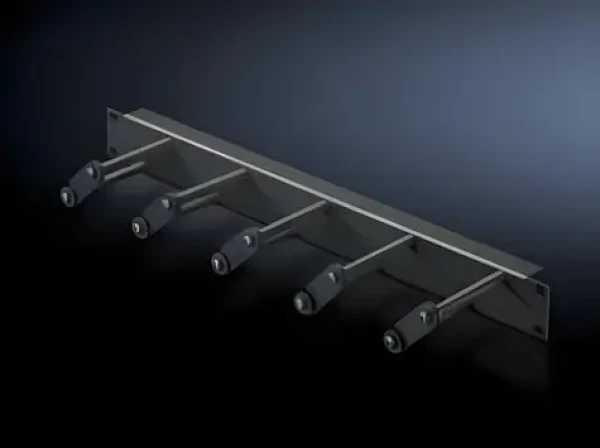 Rittal černá / Kabelový vyvazovací panel / 19" / 1U / 5 kabelových přepážek / RAL 9005 (5502225)