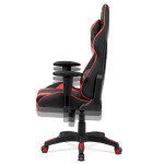 Herní křeslo, houpací mechanismus, červená ekokůže, KA-F03 RED