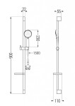 MEXEN/S - Pecos DS75 SET umyvadlová baterie + sprchová s příslušenstvím , chrom 72714DS75-00