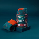 GENTLEMEN'S HARDWARE Pánské ponožky v dárkové plechovce Pizza Sauce, modrá barva, kov, textil