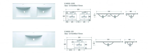 COMAD - Nábytkové umyvadlo LAVA 120cm 5907611651582