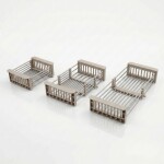 REA - Sada dřezových doplňků 3-dílná Beige KPL-09975