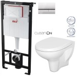 ALCADRAIN Sádromodul - předstěnový instalační systém s chromovým tlačítkem M1721 + WC CERSANIT ARTECO CLEANON + SEDÁTKO AM101/1120 M1721 AT1