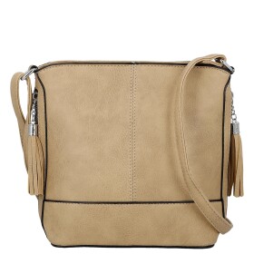 Trendy dámská koženková crossbody kabelka Lída, tmavě béžová