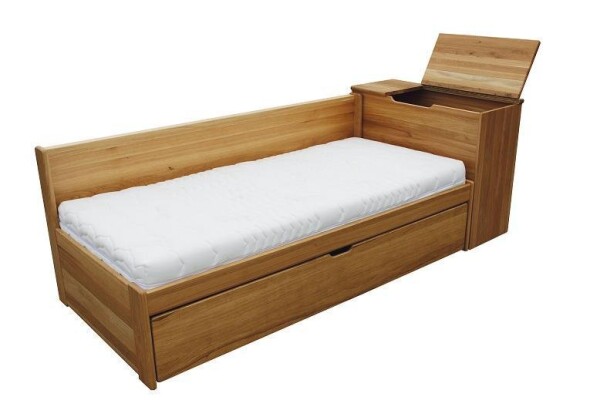 NábytekProNás Výsuvná postel Alka - peřináč v čele (MASIV) ROZMĚR: 90 x 200 cm