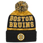 Outerstuff Dětská zimní čepice Boston Bruins NHL Puck Pattern Cuffed Pom