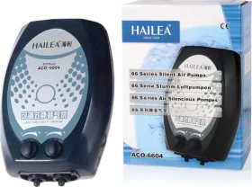 Hailea ACO-6604 / Akvarijní vzduchovací kompresor / 2x4,5 l/min / 4 W / 2 výstupy (038095)