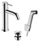 Hansgrohe - Umyvadlová baterie s výpustí Push-Open a bidetovou sprškou, EcoSmart, chrom (73211000)