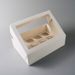 Dortisimo Bílá krabice s okénkem na 12 ks muffinů (35,5 x 25,4 x 10 cm)