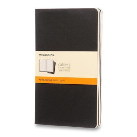 Sešity Moleskine Cahier, L, linkované, 3 ks - černý