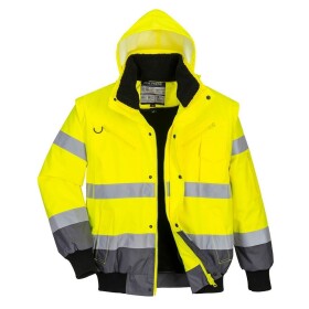 Portwest Portwest C465 Bunda 3v1 Bomber Hi-Vis Contrast žlutá/tm.modrá