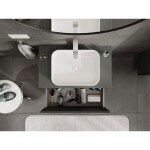 MEXEN/S - Rivel koupelnová skříňka pod umyvadlo 80 cm s deskou, 1 šuplík, reliéf , grafit mat 91A20-08047-1-BFC66