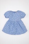 DEFACTO Baby Girl Floral Short Sleeve Poplin Dress