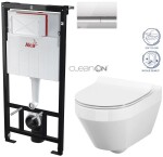 ALCADRAIN Sádromodul - předstěnový instalační systém s chromovým tlačítkem M1721 + WC CERSANIT CLEANON CREA OVÁL + SEDÁTKO AM101/1120 M1721 CR1