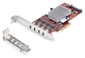 StarTech PCIe karta 4x USB-C / Řadič USB / PCIe 3.0 x4 / USB 3.2 Gen 2 10 Gb/s / 4x nezávislé řadiče (P10Q4C-USB-CARD)