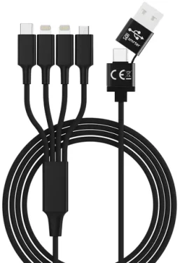 Smrter Hydra ELITE 6in1 černá / Nabíjecí kabel / Lightning / Nylon (SMRTER_ELITE_L_BK)