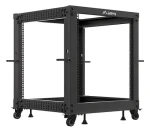 Lanberg Open Rack 12U černá / Stojanový rack / 19" / 600×600 mm / nastavitelná hloubka 576–1034 mm / nosnost 600 kg (OR01-6112-B)