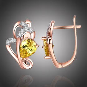 Náušnice Swarovski Elements Paige, Žlutá