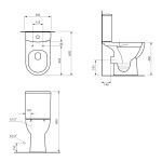 AQUALINE - TAVON WC kombi, Rimless, zadní odpad, bílá PB106WR