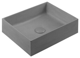 SAPHO - FORMIGO betonové umyvadlo na desku, včetně výpusti, 47,5x36,5cm, šedá FG019