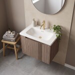 REA - Koupelnová skříňka s umyvadlem Rivo DB86-60L-1 Dark 60cm REA-M0604