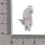 Kovový přívěsek - krkavec - černý - 25 x 12 x 1 mm - 1 ks
