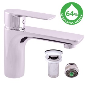 RAV Slezák - VLTAVA ECO - Umyvadlová baterie s výpustí, Chrom, 1/2" VTE427.5K