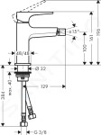 HANSGROHE - Metropol Bidetová baterie s výpustí Push-Open, kartáčovaný bronz 32520140