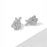 Náušnice s květinovým motivem Paulette, Stříbrná