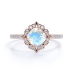 Emporial prsten 14k zlato Vermeil GU-DR18580R-ROSEGOLD-MOONSTONE-ZIRCON Velikost: 9 (EU: 59-60)