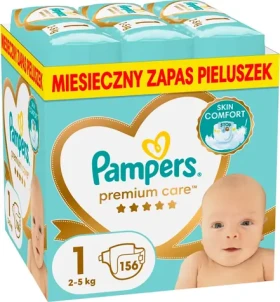 Pampers Premium Care 2-5 kg (156ks) / Pleny / Velikost 1 (2-5 kg) (8700216346757)