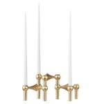 Stoff Nagel Designový svícen STOFF Nagel Brushed Brass – set 3 ks, zlatá barva, kov
