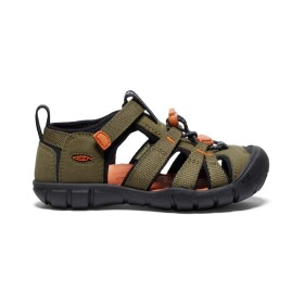 Chlapecké sandály KEEN SEACAMP II CNX dark olive/gold flame - 38
